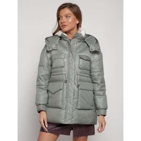 Winter jacket is women, size 44, the color is light green-9