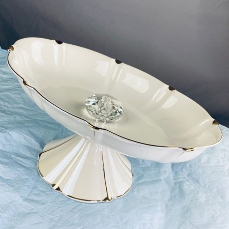 Oval fruit Lenardi, on the leg, porcelain, length 35.5 cm