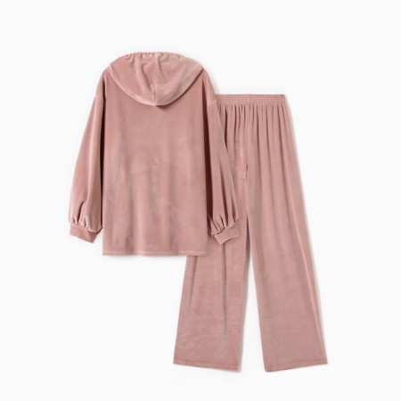Костюм женский (рубашка с капюшоном и брюки) KAFTAN Plushy р. 44-46, розовый-13