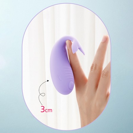 Vibro -yard with clitoral stimulation, G spot, ZU USB, App control, Soft silicone, purple 10619-10