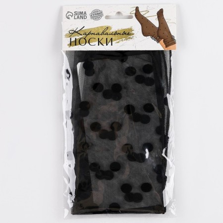 Carnival accessory, socks, black in polka dots-6