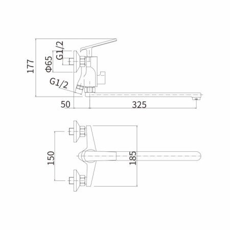 Fashun A2281-8 bath mixer, single-leaf, pouring 320 mm, with a shower, white-1