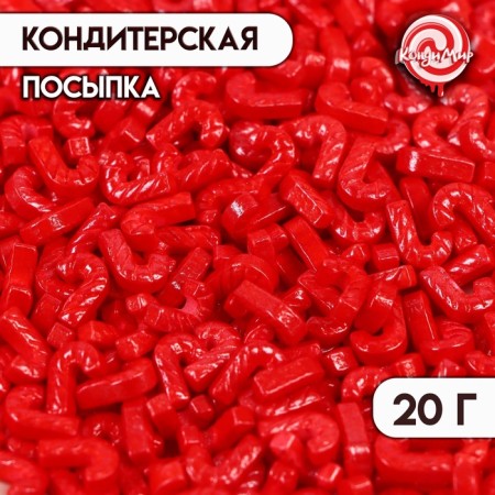 Confectionery sprinkling cane, red, gloss, 20 g