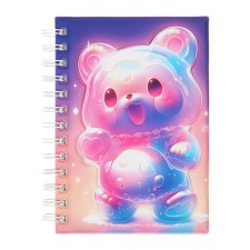 Notebook Gift Book on the comb 80l, line, color block, PVC cover 3D Bear (17.6x13.5cm) 105