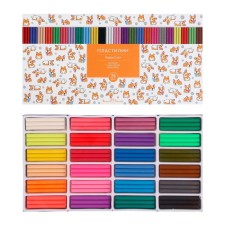 Plasticine soft (wax) 24 colors 500 g, happycolor, mix
