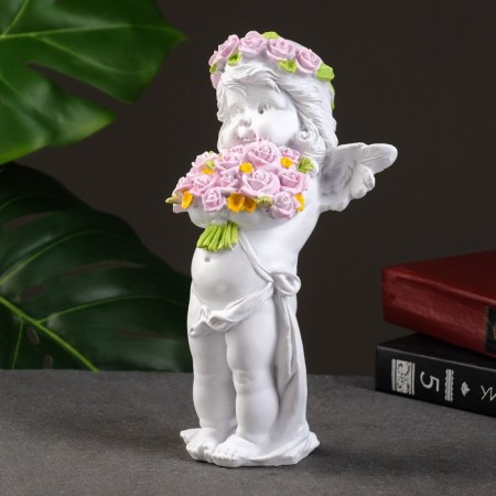 Figure "Angel with roses", 13x9x22cm-3