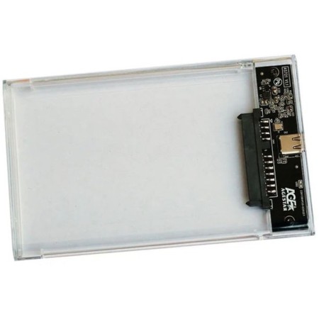 External case for HDD/SSD AGESTAR 3UB2P4C SATA III USB3.0, plastic, transparent, 2.5 "-5