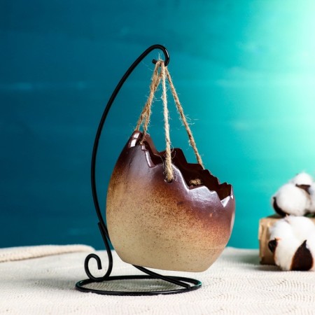 Pot on the stand "Coconut" beige, 9*8.5*10.5 cm