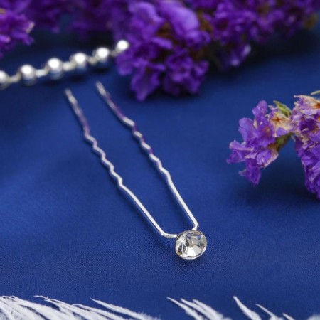 Hair hairpin "Mini" Crystal, silver