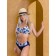 Female bathing suit, size 50, white, blue color