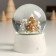 Souvenir Polystone Water Ball "House in a snowy forest" White with gold 7x8x9 cm