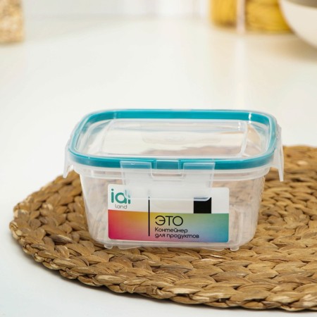 Container for products with latches, 800 ml, sealed cover, transparent color-5