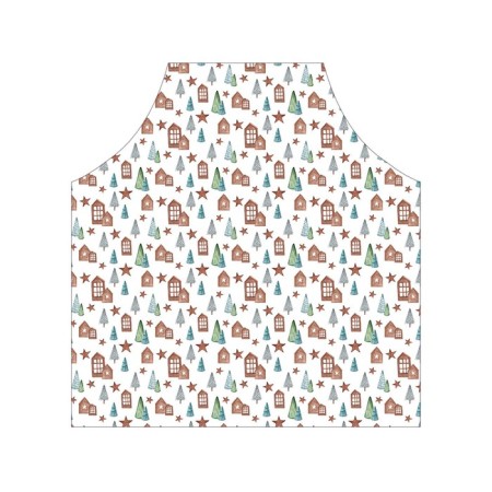 Apron of a kitchen with a “New Year stars” photo print, adjustable, size OS-1