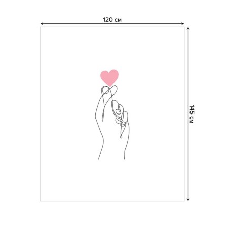 The tablecloth on the table “sign of love”, rectangular, oxford, size 120x145 cm-1