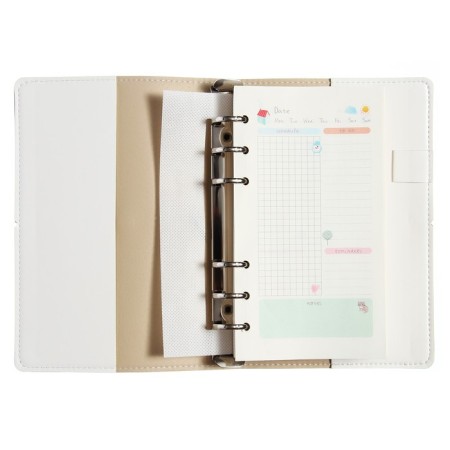 Note book A5, 160 sheets on the Daily Journal rings, Cover artificial leather, an illustration block 80 g/m2, mix-13