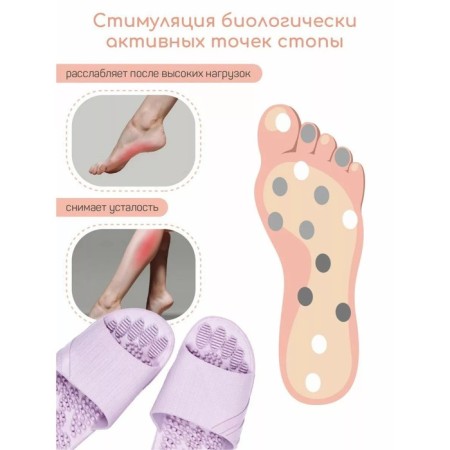 Slippers with a massage effect, open nose, size 40-41, purple color-1