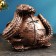 Piggy bank "Snake with a barrel" Small copper, 14x19x12cm
