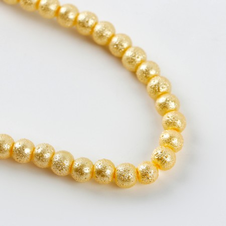 Glass beads, set 140 pcs., Size 1 pc. - 6 mm, yellow color-3