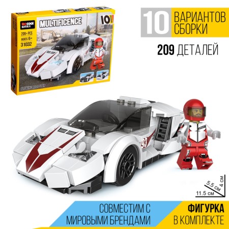 Block designer "Sports", 10 assembly options, 209 parts
