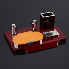 Table set 4V1 with a business card holder, red tree