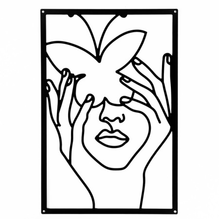 Panel Interior Metal "Abstraction. Girl with a butterfly" Black 30x45 cm-1