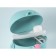Container for storing baby food 450 ml., With a spoon, blue color