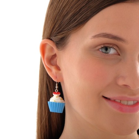 Earrings plastic "goodies" Capcake, Mix color-4