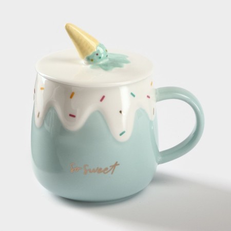 Ceramic mug "Delicate ice cream", 380 ml, color mix