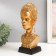 Souvenir Polystone Bust "African in jewelry with earrings" gold 27x12.5x10.5 cm
