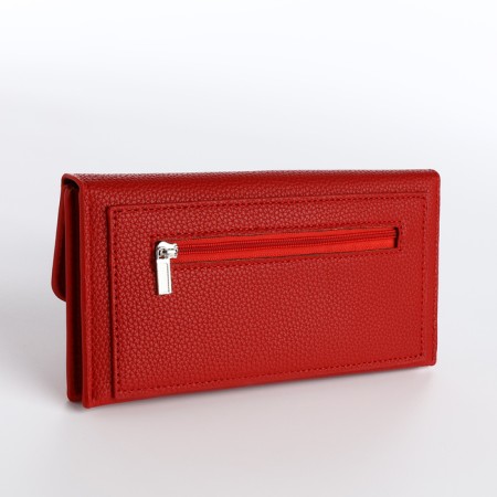 Women's wallet on magnet, red color-1