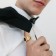 Male ring "ring" relief, black color in gold, 18 size