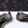 Hanging earrings with rhinestones "Waterfall" a house, black color in gray metal, 10cm