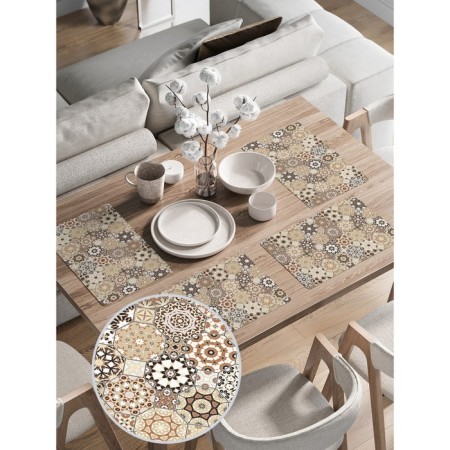 A set of napkins for setting the east ornament table, rectangular, rounded edges, size 30x46 cm, 4 pcs-1