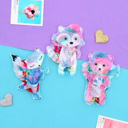 Hair gum "Fitulka" (set 30 pcs) Forest animals, 2 cm, mix-2