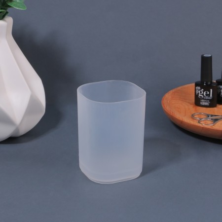 Storage for storage of manicure/cosmetic supplies "Standart", 7 × 7 × 9 cm, white matte color-4