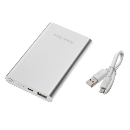 External battery Luazon PB-24, 8000 mAh, USB, 1 A, indicator, metal, gray-3