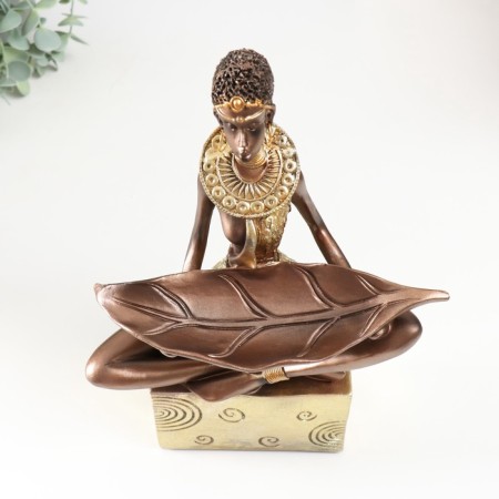 Souvenir Polystone stand "African" gold pattern - circles 20x12x30 cm-6
