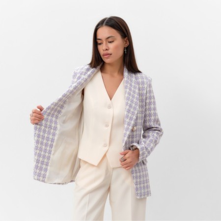 Jacket tweed double -breasted mist p. 50. lilac-5