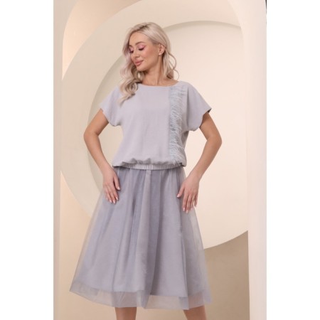 Female skirt, size 46, gray color-7