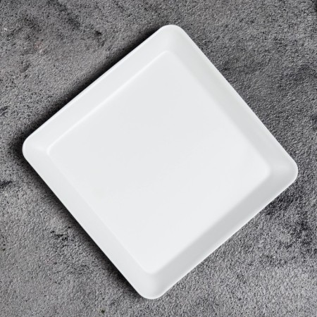 Summary Metal "plate", 12.6x12.6x1.3 cm, white-3