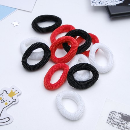 Hair elastic band "Mahrushka" 3.5 cm (set 76 pcs) black, white, red-1