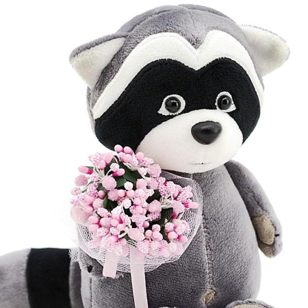 Soft toy "Raccoon Daisy: Pink Dreams", 15 cm-3
