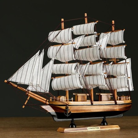 The ship "Carista" is three -masted with white sails, 40*5.5*33cm-1