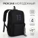 A backpack with a zipper, an outer pocket, the color is black