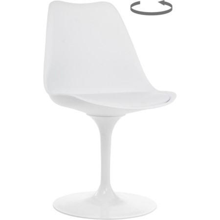 Tulip metal chair metal/plastic, white/white 49.5x52x83 cm