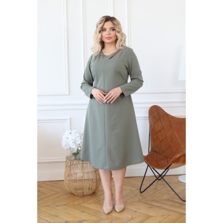 Women's dress, size 62, khaki color-8