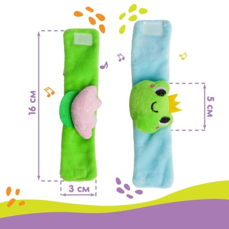 Set of bracelets - rattles "Princess - frog", 2 pcs, crush me-3