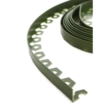 Garden plastic curb, 38 mm, green, 10 m + 30 stakes, "mango"-1