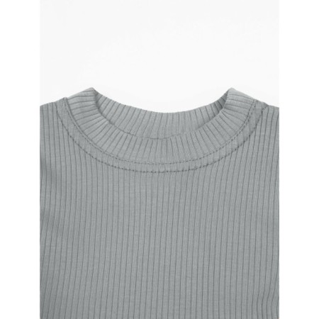 TOP for a girl with short sleeves on Generation ties, height 146 cm, color gray color-6