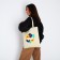 Textile choper with ugh embroidery, 40x35 cm, beige color
